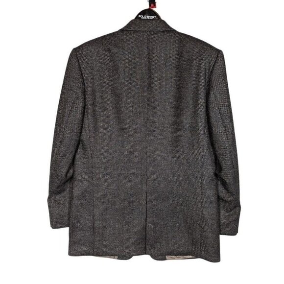 Mario Barutti Wool & Cashmere 40R Birdseye Tweed Gray Sport Coat Blazer Jacket - Picture 2 of 10